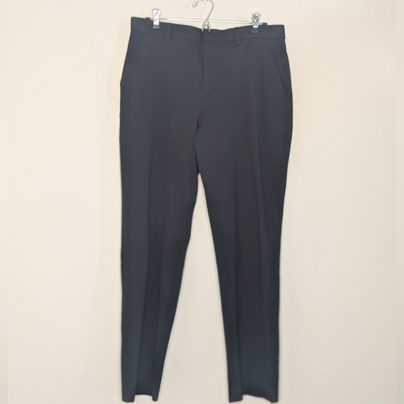 Express Men's 33X34 Classic Black Dress Pants Flat Front - Picture 1 of 6